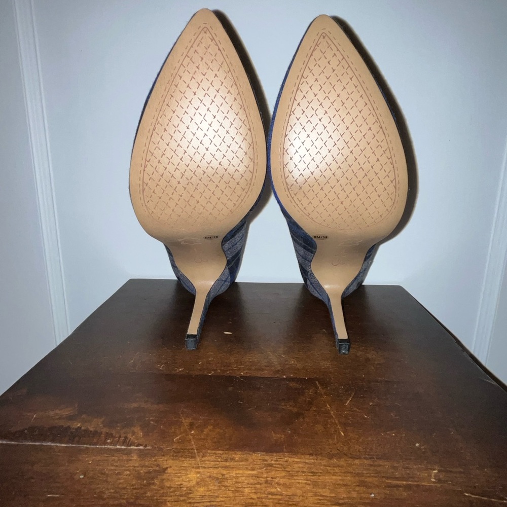 Jessica Simpson Blue/Gray Plaid Heels - Picture 5 of 5